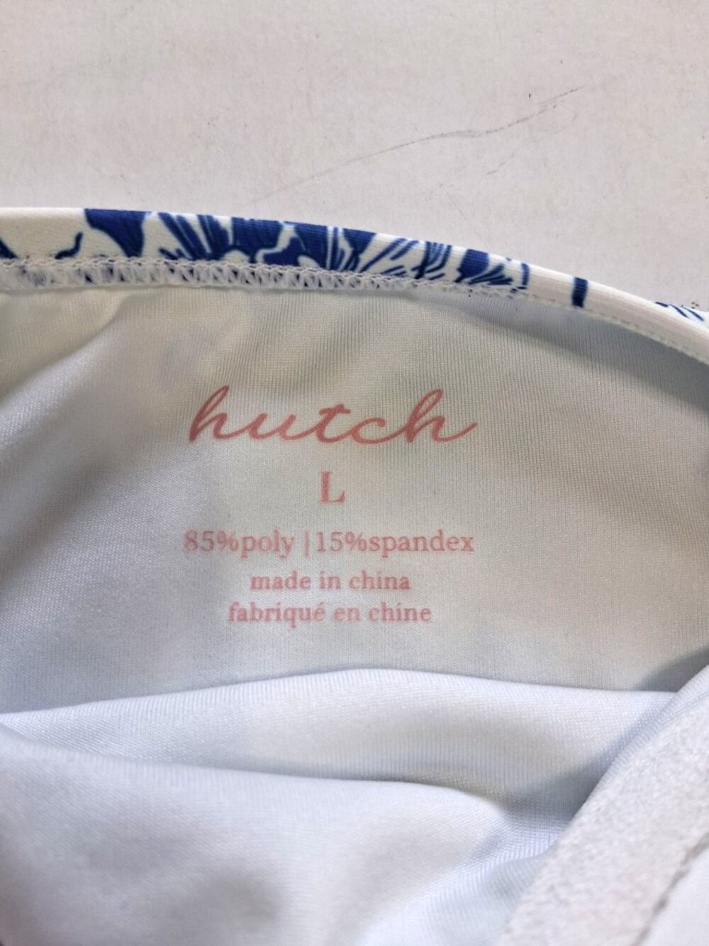 Hutch Sally Blue & White Floral One Piece Swimsuit With Belt Size Large NWT $198 - Picture 6 of 9